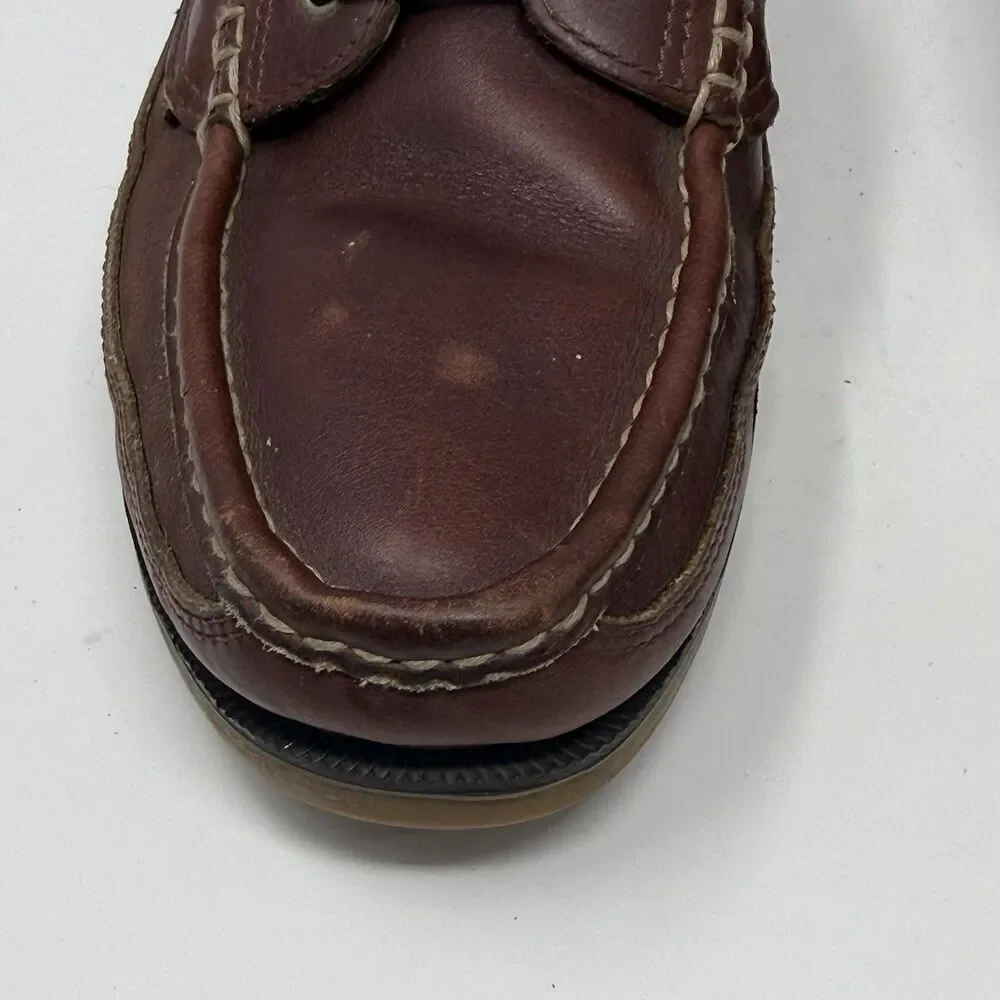 Dockmasters Boat Shoes Mens 12 M Brown Leather Hand Sewn Moccasin Preppy